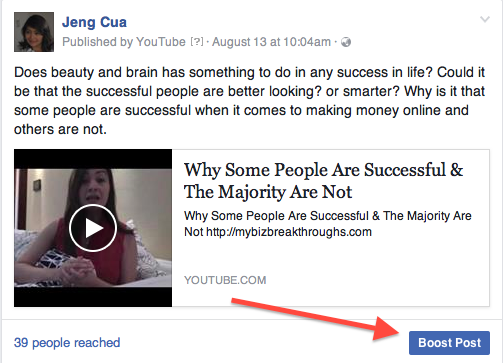 how to boost post on Facebook