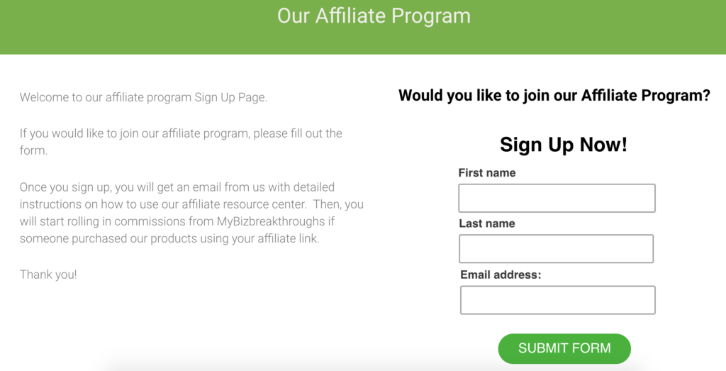 affiliate program